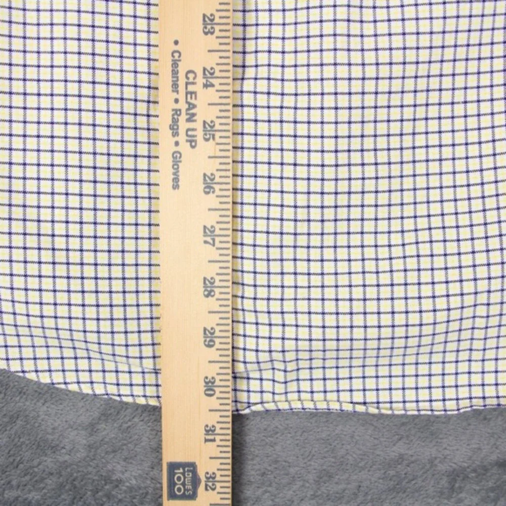 Polo Ralph Lauren Mens L Yellow Custom Fit Shirt‎ Plaid Polo Flesh Pony
